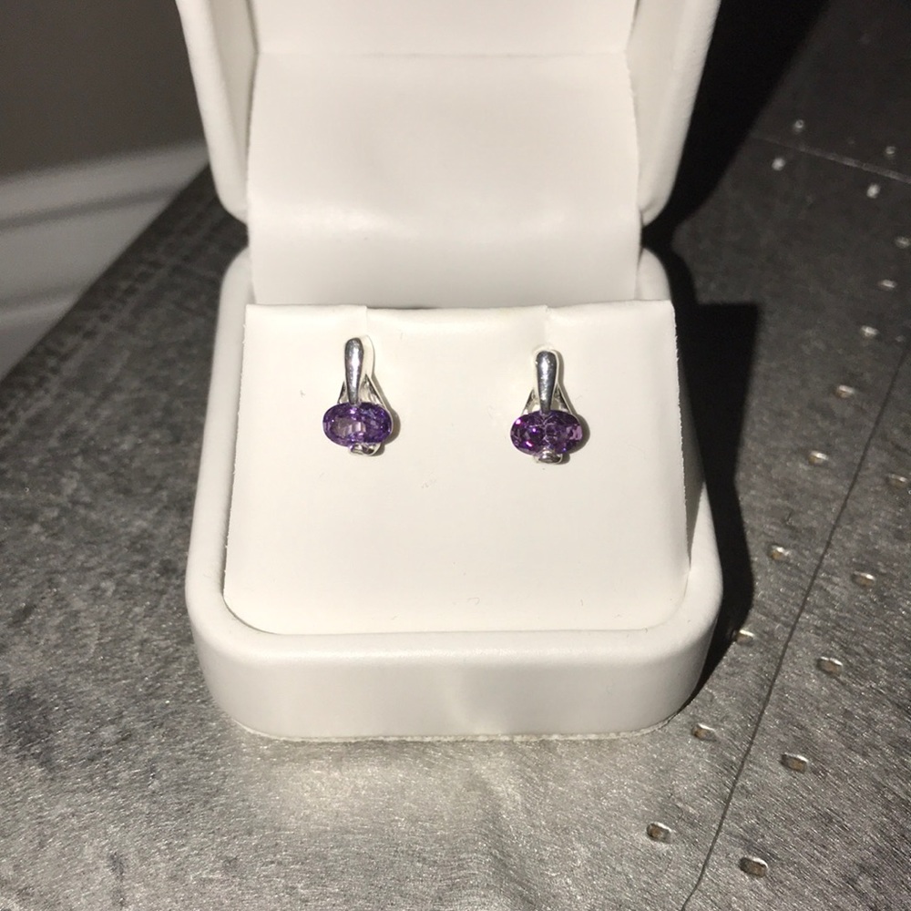 Brand New Purple CZ earrings